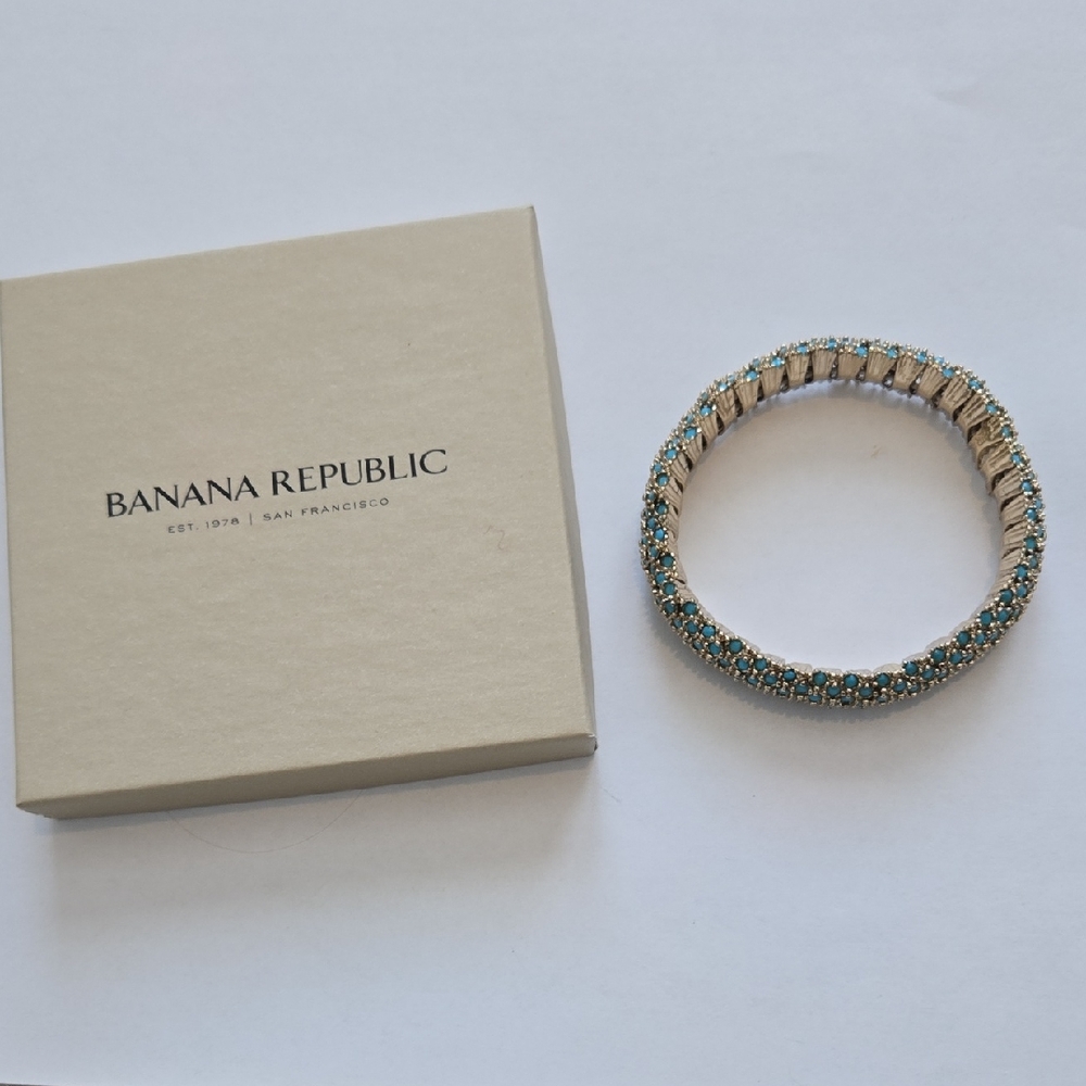 Banana Republic Gold and Teal Bracelet
